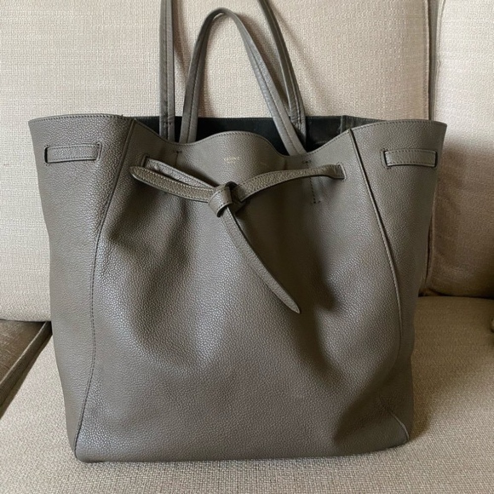 Celine Cabas Phantom Soft Grained Calfskin Taupe